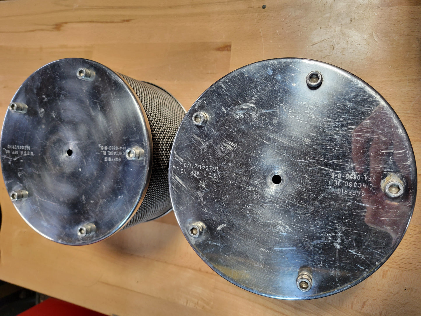 Flame Arrestor Gaffrig 8'' X 5" Stainless Polished Pair