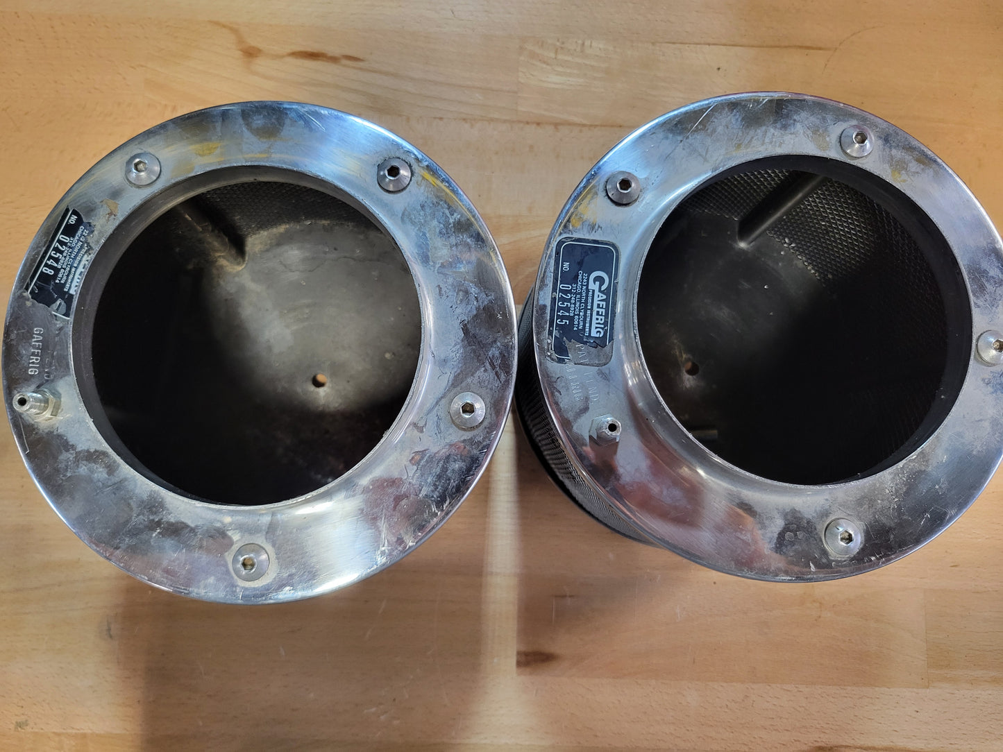 Flame Arrestor Gaffrig 8'' X 5" Stainless Polished Pair